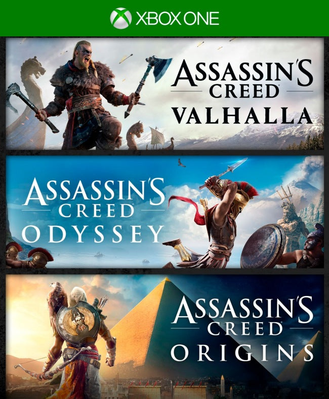 PAQUETE DE ASSASSINS CREED VALHALLA MAS ASSASSINS CREED ODYSSEY MAS ASSASSINS CREED ORIGINS | Cuenta Xbox