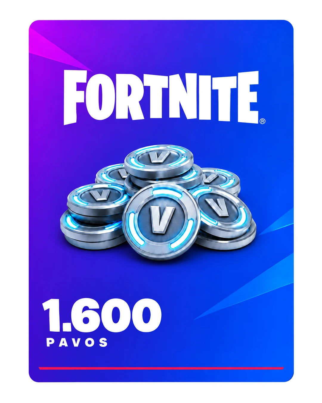 Fortnite 1.600 Pavos, código digital en Virtual Games