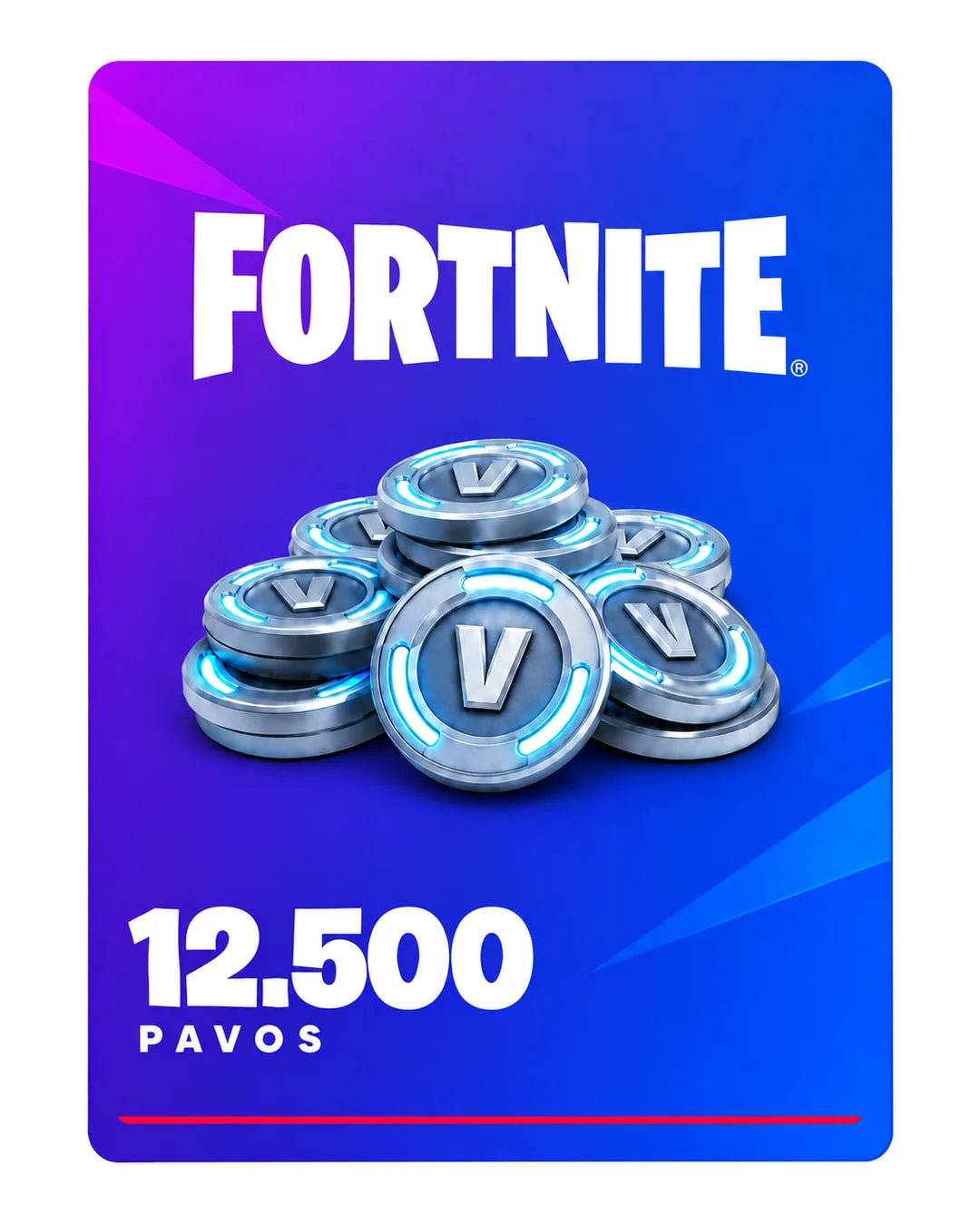Fortnite 12.500 Pavos, código digital en Virtual Games