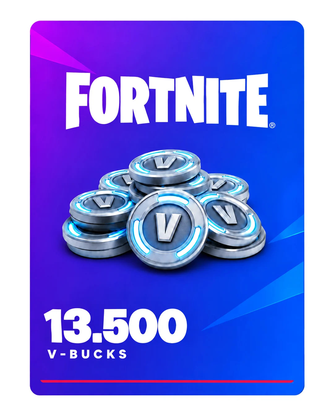 Fortnite 13.500 V-Bucks, código digital en Virtual Games