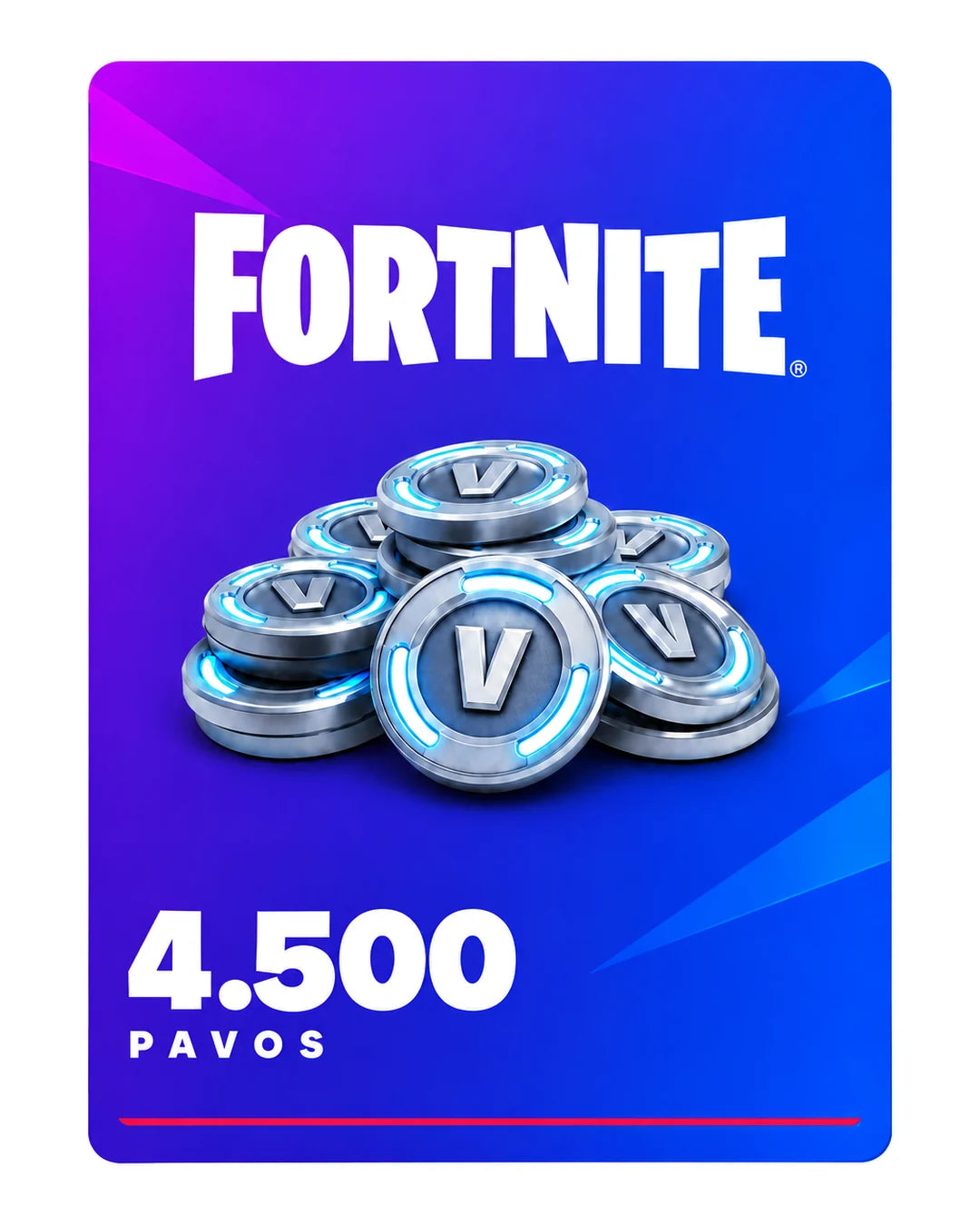 Fortnite 4.500 Pavos, código digital en Virtual Games