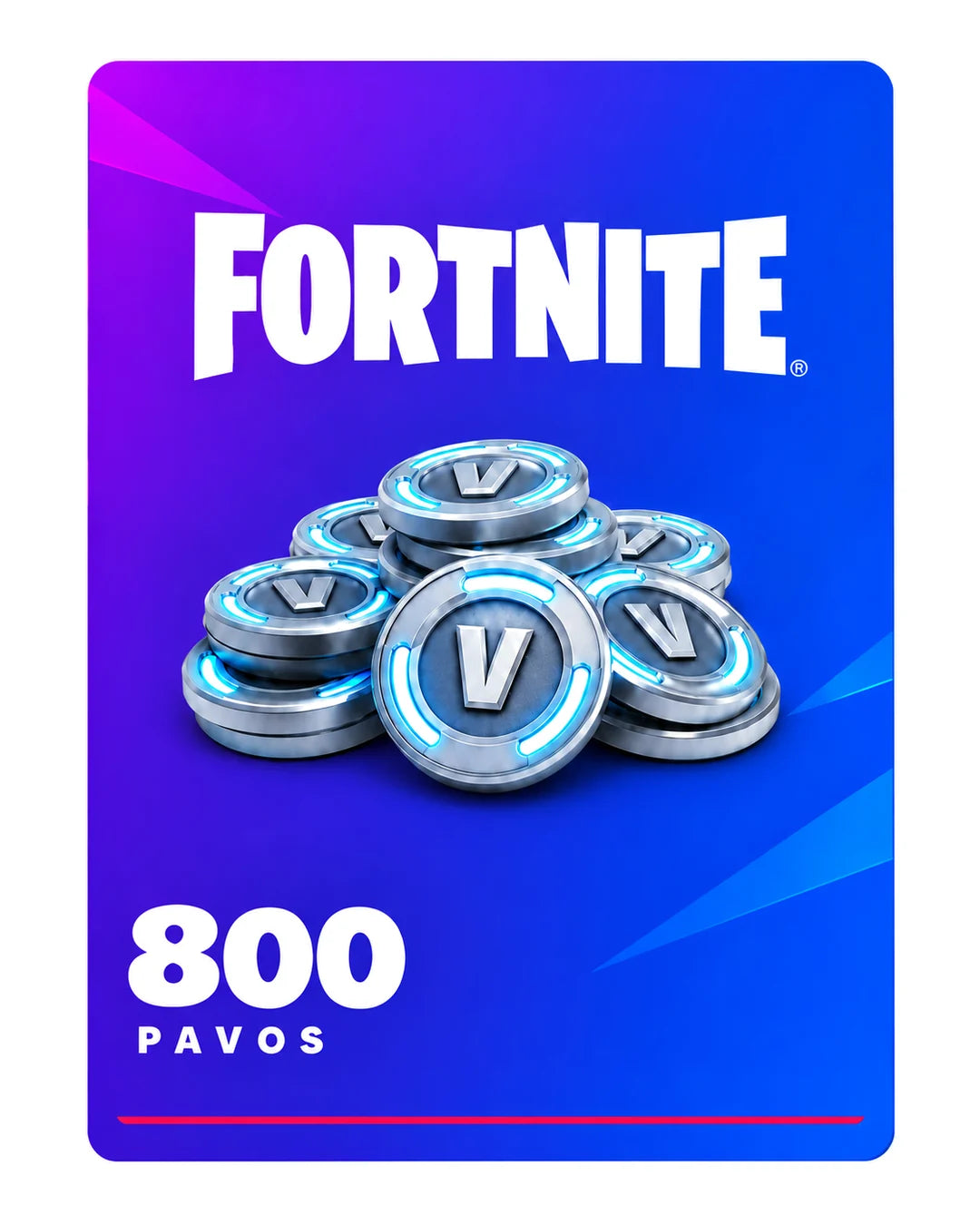 Fortnite 800 Pavos, código digital en Virtual Games