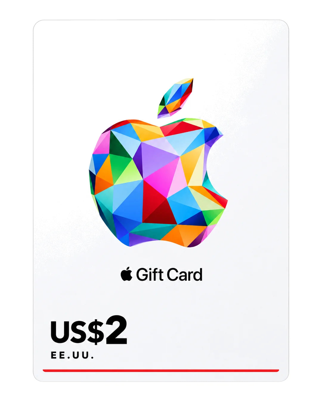 Gift card Apple Gift Card US$2 (EE.UU.), código digital en Virtual Games