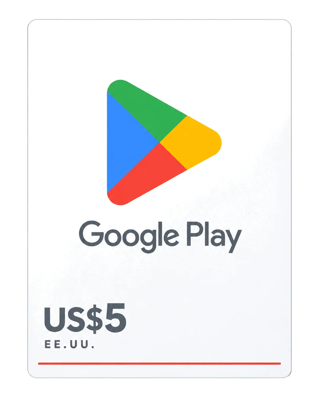 Gift card Google Play US$5 (EE.UU.), código digital en Virtual Games
