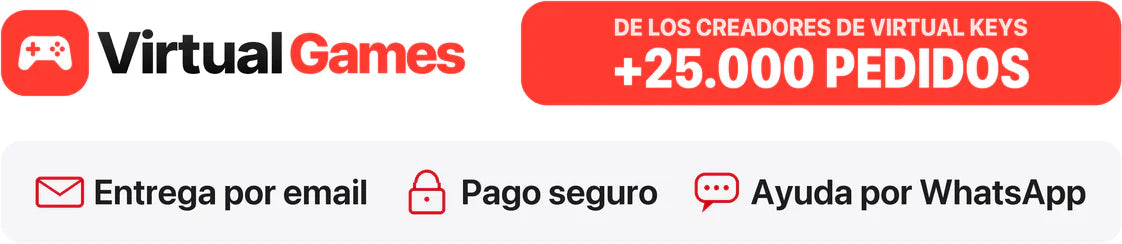 Virtual Games, de los creadores de Virtual Keys. Más de 25.000 pedidos. Entrega por email, pago seguro y ayuda por WhatsApp